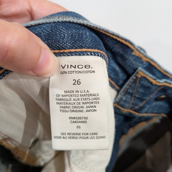 BNWT Vince Cropped Boyfriend Mid Wash Jeans Blue Size 26 - Picture 4 of 5